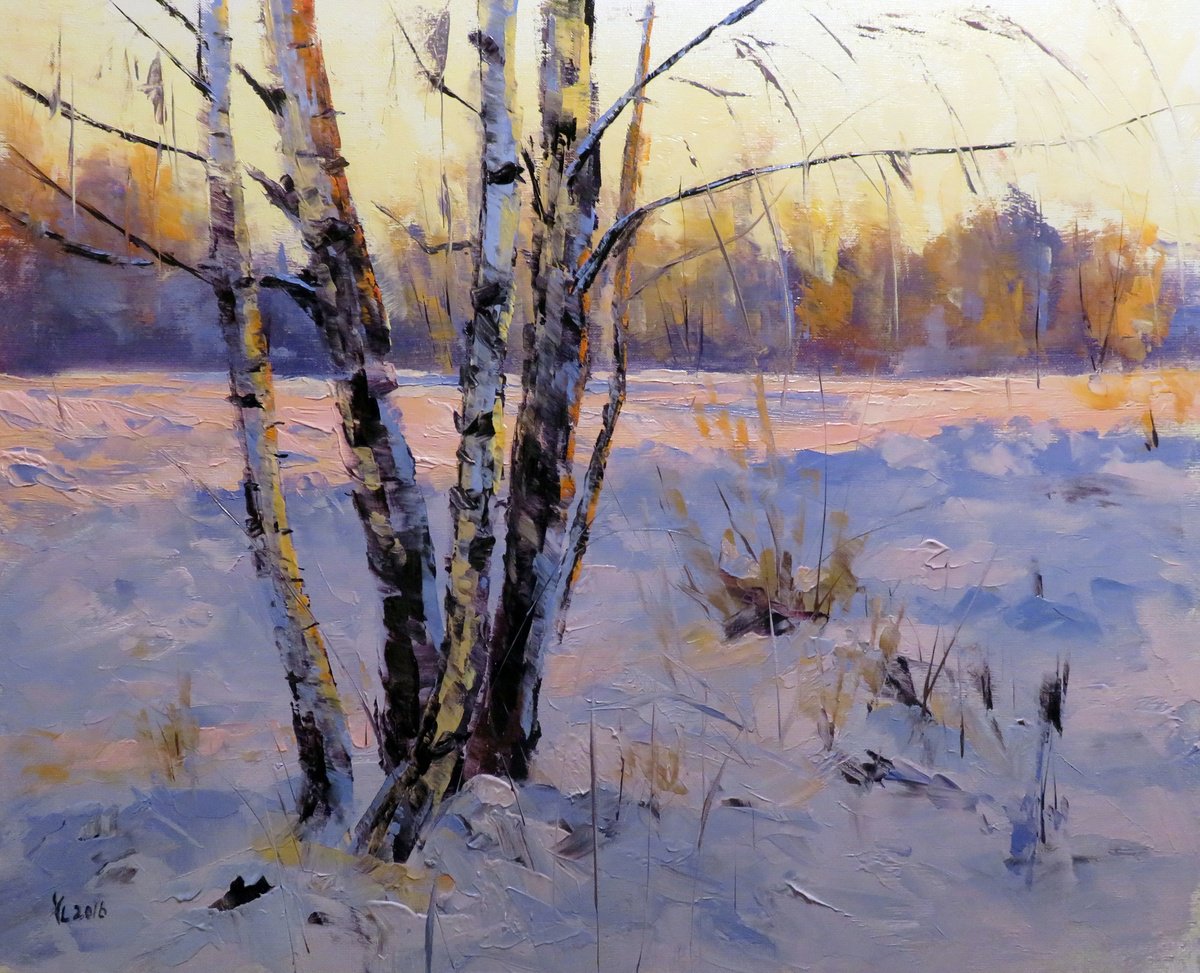 Impressionistic Landscape Oil Painting By Yuanyuan Liu, 29 X 24", The Briches, Original Artwork