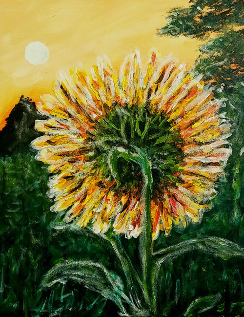 Sunflowers With 1 Brush by Robbie Potter
