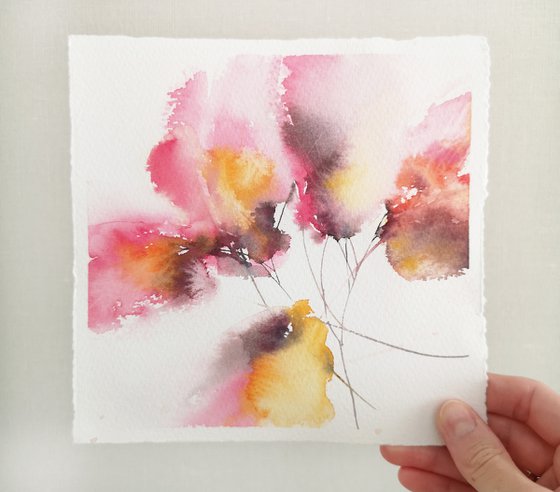 Small watercolor flower painting