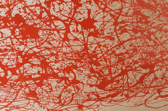 Red  Energy- Style Jackson Pollock
