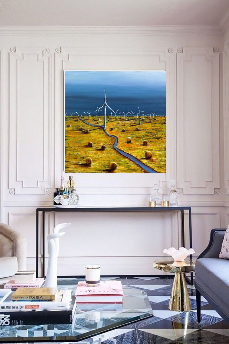 Impressionistic Landscape Acrylic Painting By Danijela Dan, 31 X 31, New Horizons, Original Artwork