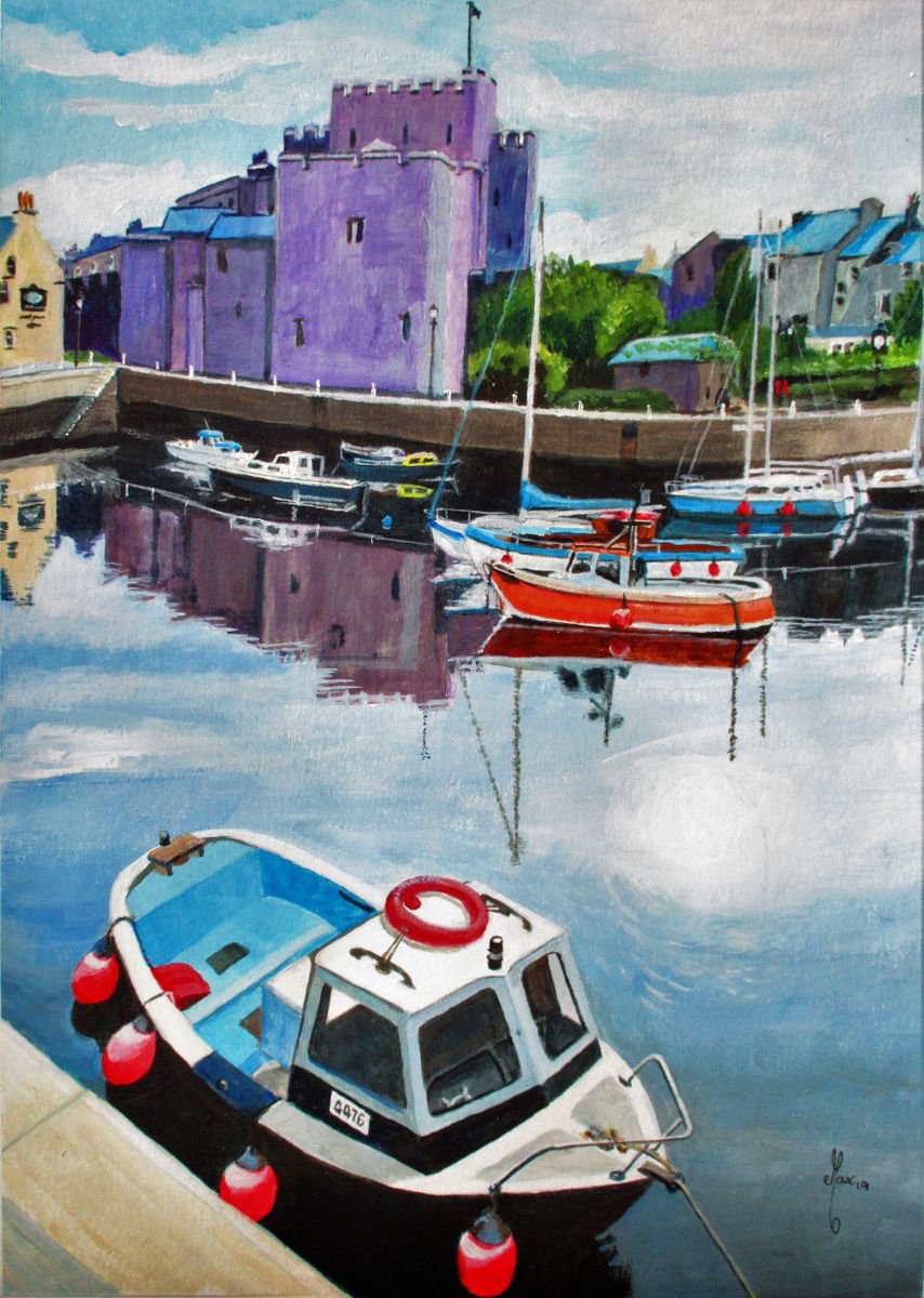 Harbour Scene in Castletown - Isle of Man by Max Aitken