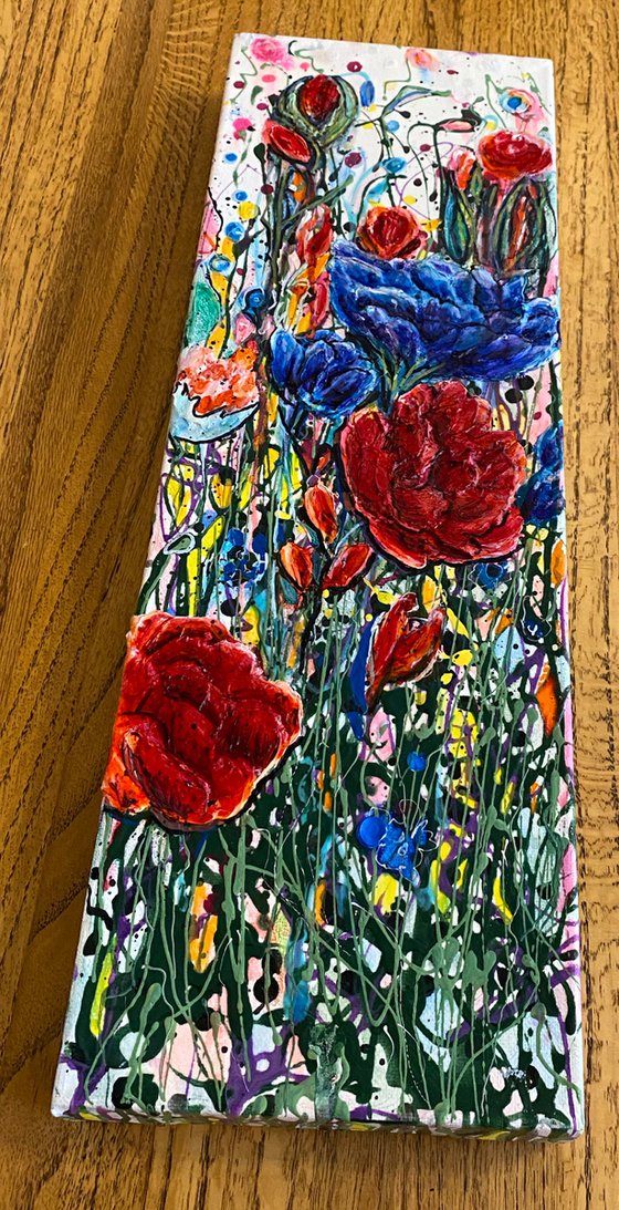 Floral Vertical Panorama  by Jackson Pollock Original  Painting