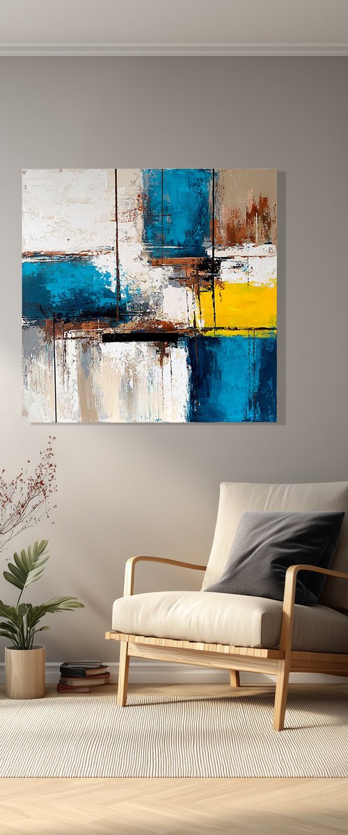Bright lemon yellow blue by Tatiana Malinovscaia