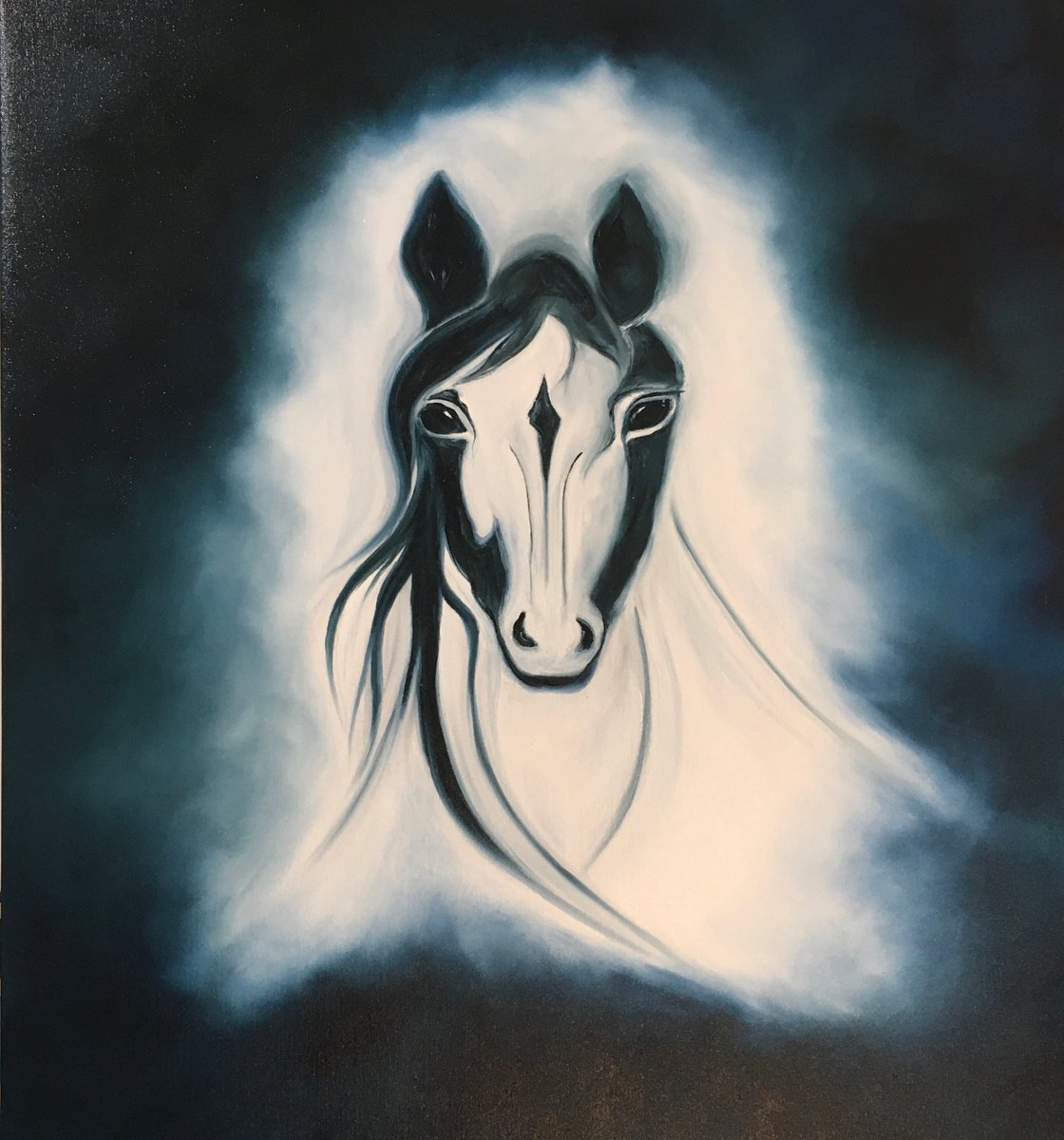 Impressionistic Animal Oil Painting By Timea Valsami, 28 X 31", A Messenger, Original Artwork