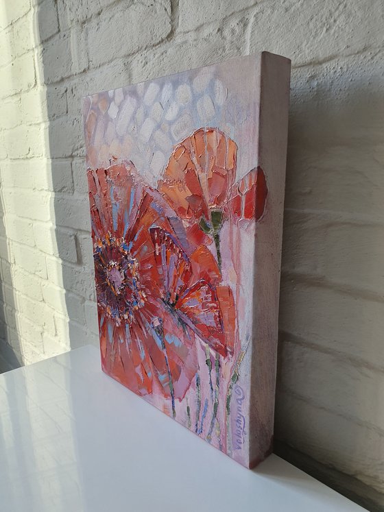 Poppies and butterfly