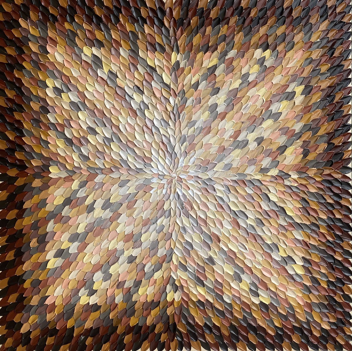 Geometric Abstract Acrylic Painting By Guzaliya Xavier, 36 X 36, Road Less Traveled, Original Artwork