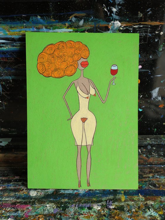 Lady with cabernet