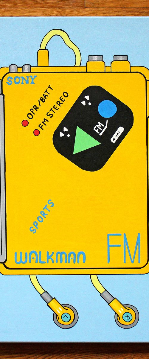 Retro Yellow Sports Walkman by Ian Viggars