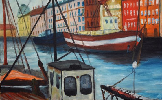 Oil painting Harbour Nyhavn