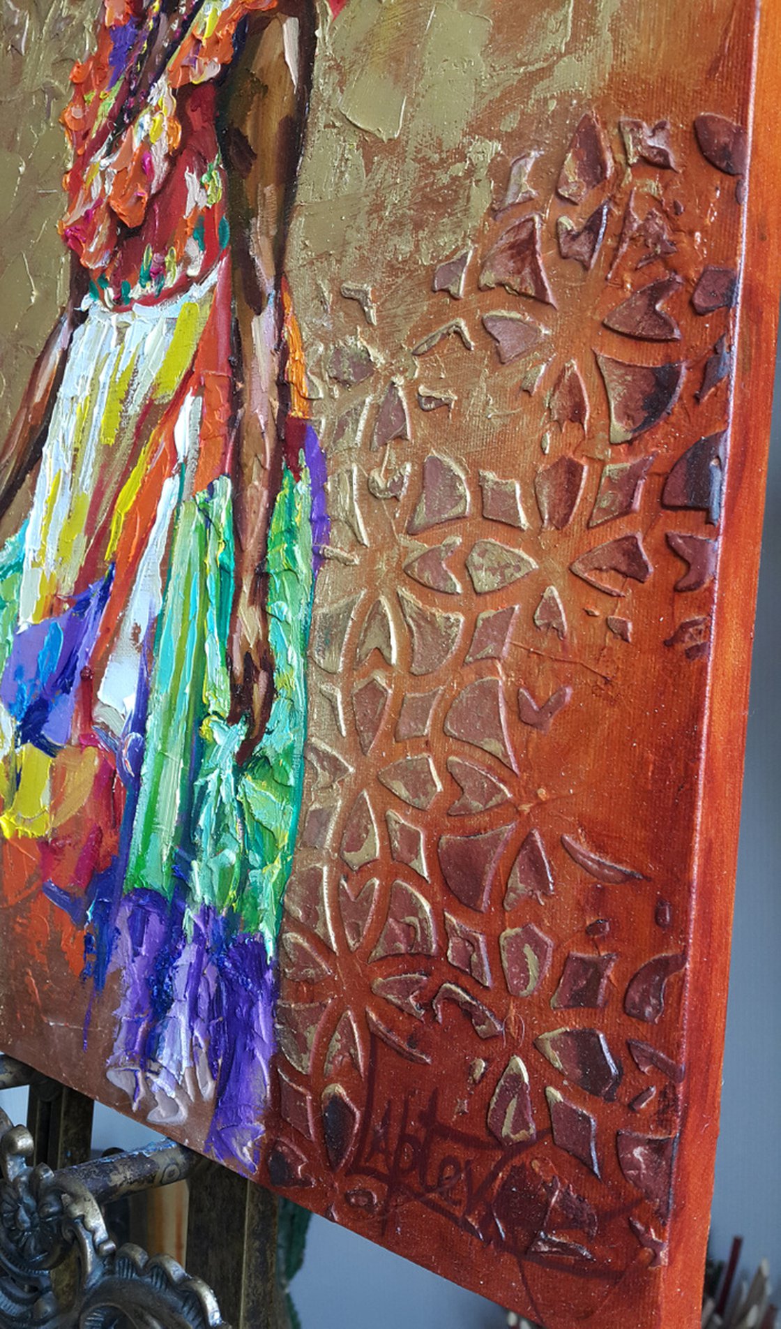 Original Oil Painting - Portrait of African Woman by Viktoria Lapteva