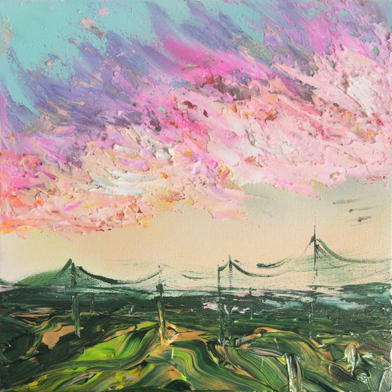 Rainbow clouds sunset 2 30x30cm