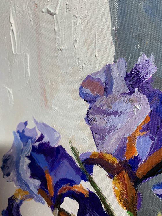 Purple Iris Still Life.