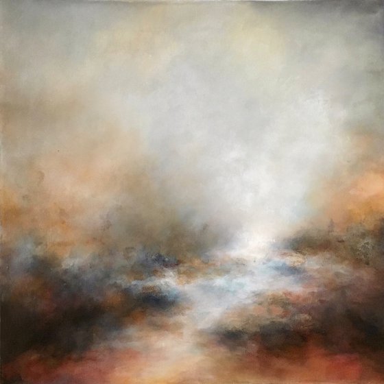 Calm emotions 70X70cm - GOLD PARTICLES 70X70CM DECOR MODERN URBAN ART OFFICE ART HOME DECOR GIFT IDEA ORIGINAL ACRYLIC PAINTING LANDSCAPE GIFT (2020)