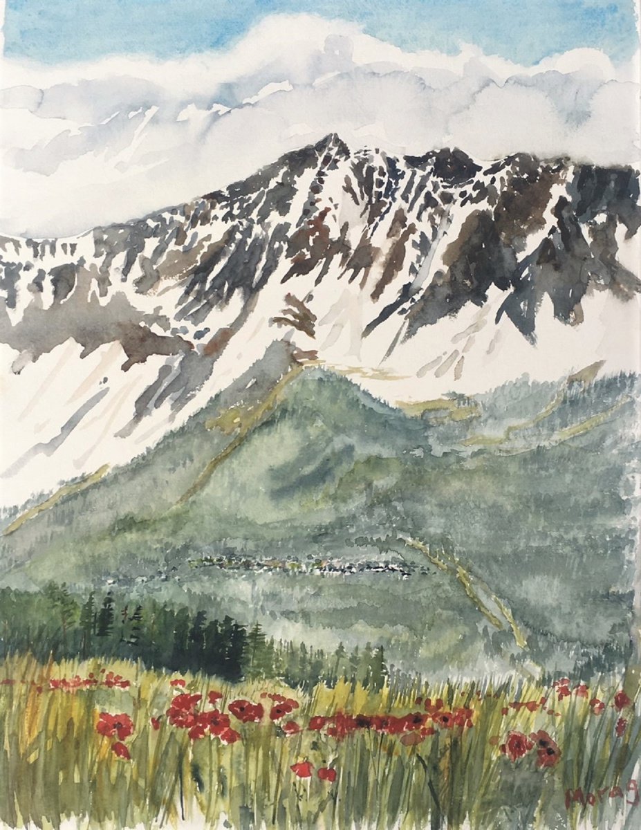 Impressionistic Landscape Watercolour By Morag Paul, 24 X 31", Summer In The Valley, Original Artwork