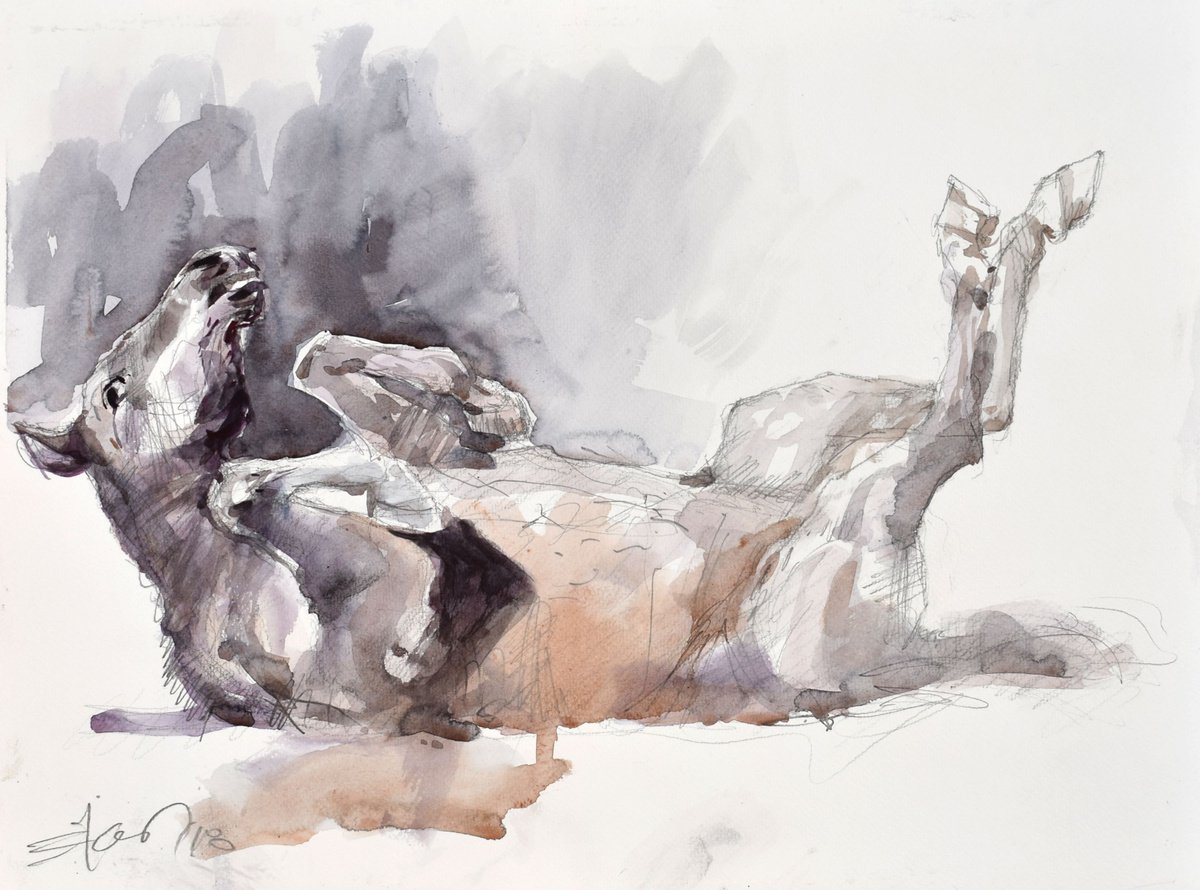 Horse study by Goran igoli? Watercolors