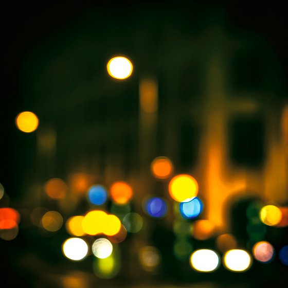 City Lights 4. Limited Edition Abstract Photograph Print  #1/15. Nighttime abstract photography series.