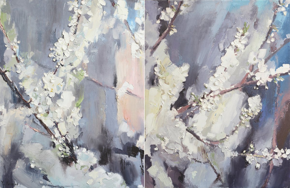 Plum blossoms by Yuliia Meniailova