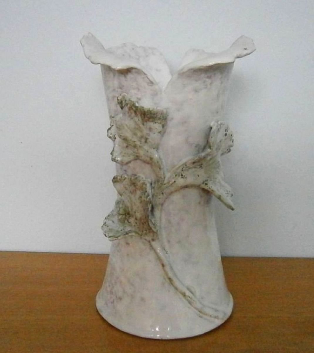 Ceramic vase with leaves .. by Emilia Urbanikova