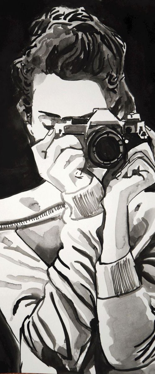 Girl with camera # 4/ 42 x 27.9 cm by Alexandra Djokic