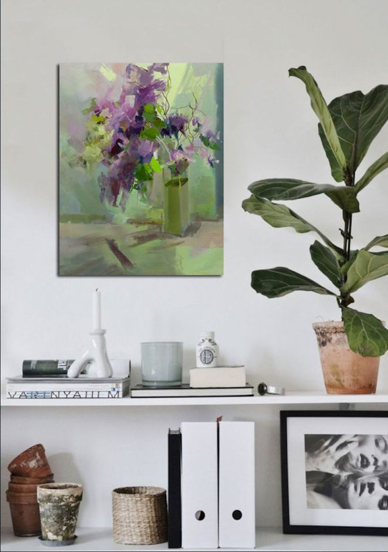 Contemporary artwork on canvas - Purple Fragrance