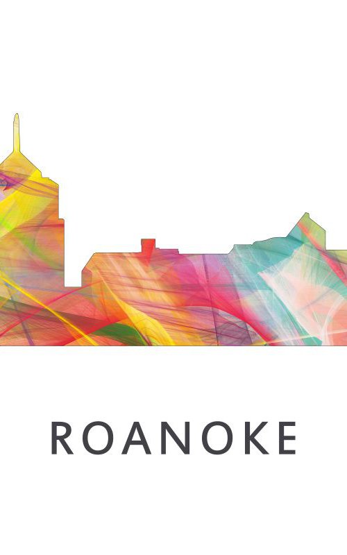 Roanoke Virginia Skyline WB1 by Marlene Watson