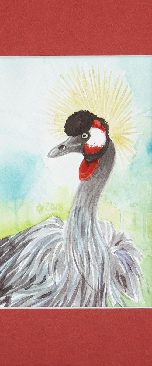 Crowned crane * free shipping * by Jolanta Czarnecka