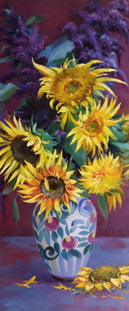 "Bouquet with sunflowers" by Lena Vylusk