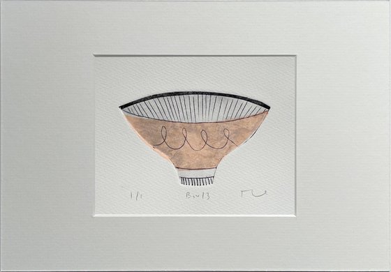 Midcentury Bowl No.3 original drypoint