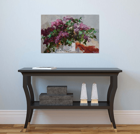 Lilacs - impasto painting