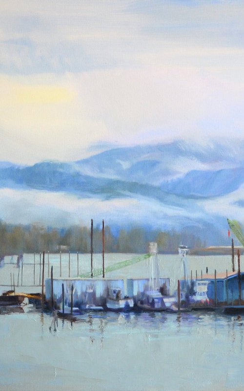 Misty Morning Mooring In the Pacific Northwest by Cheryl Mathieson