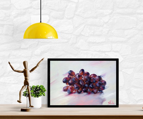 Red Grapes berry art painting