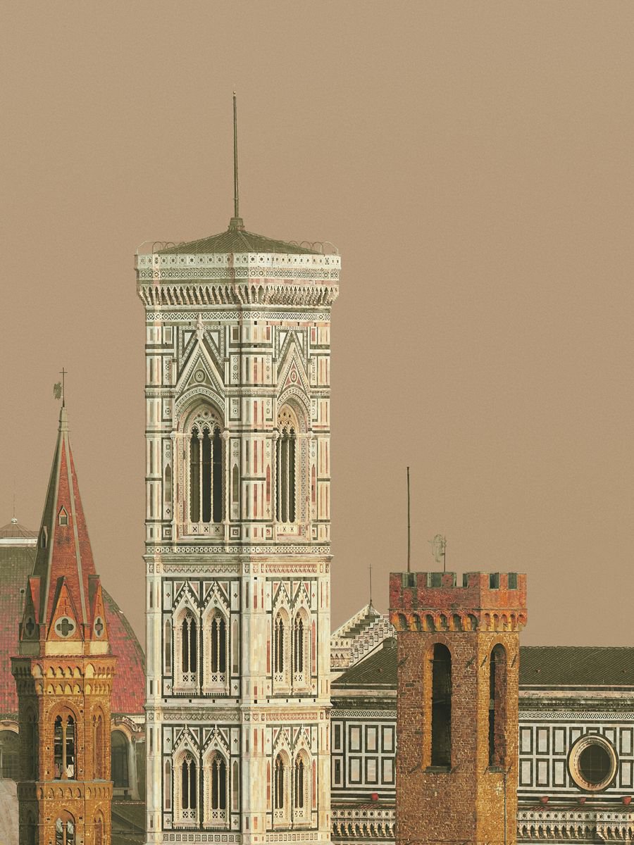 Photorealistic Cityscapes Photograph By Peter Zelei, 26 X 33", Florence Ii., Original Artwork