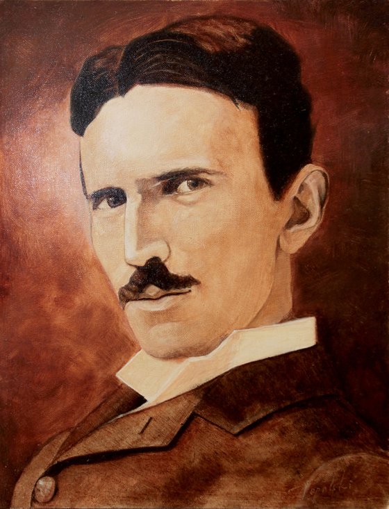Nikola Tesla - Sepia Portrait