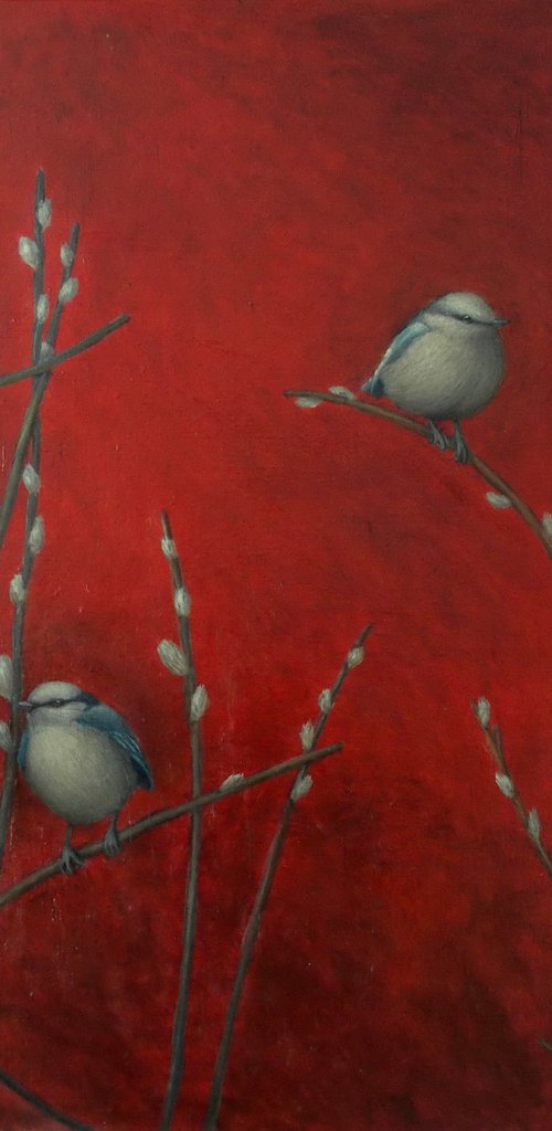 birds painting "Bird Quartet" by Tatyana Mironova