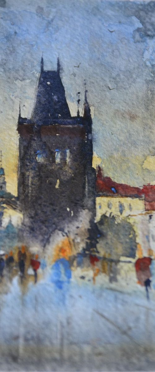 Prag, Karlov most #1 by Nenad Kojić watercolorist