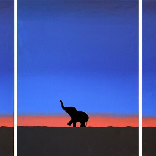 Elephants at Sunset africa animal elephant painting by Stuart Wright