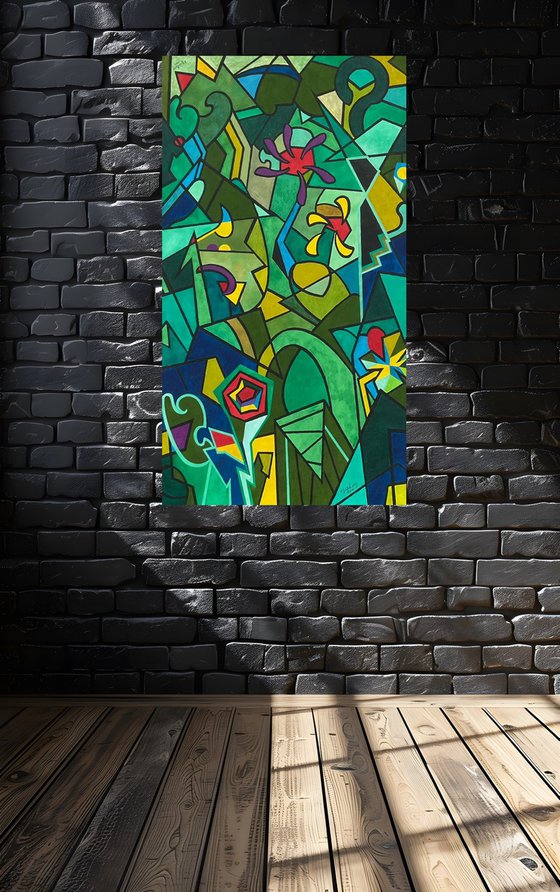 Chaos n. 5 - (Flowers in green)
