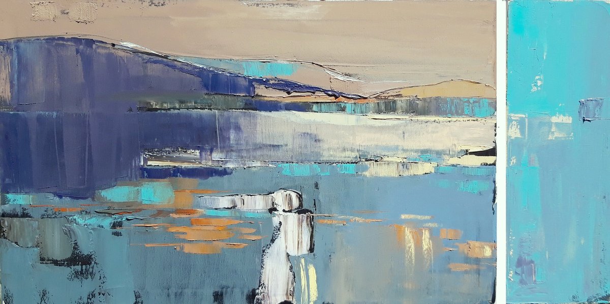 Evening Lake By Lesya Ros, 39 X 20, Artwork For Sale On Artfinder