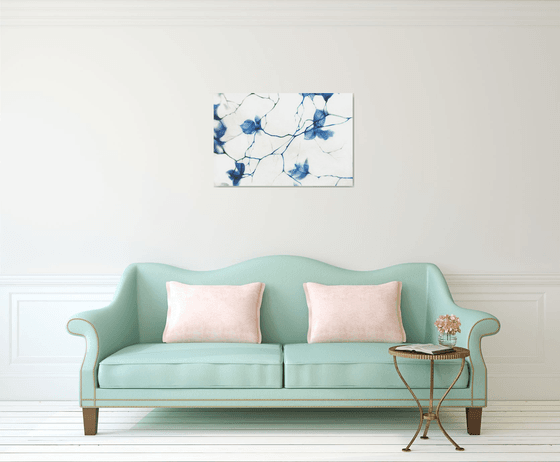 Fragile Blue Magnolia Cyanotype Style
