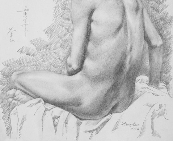 Drawing pencil male nude #16-5-17