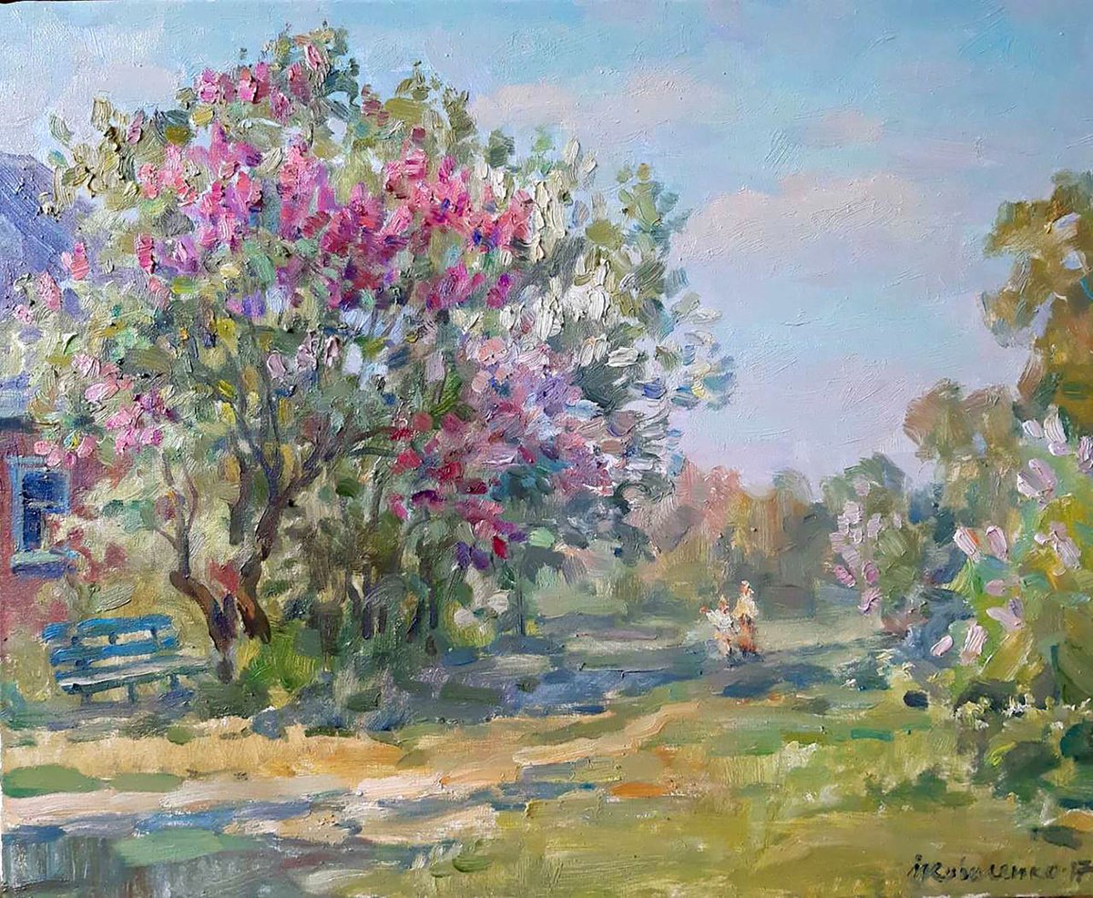 Impressionistic Landscape Oil Painting By Ivan Kovalenko, 20 X 16, Homecoming, Original Artwork
