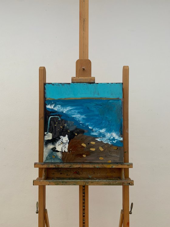 French Riviera. Dog and the Sea