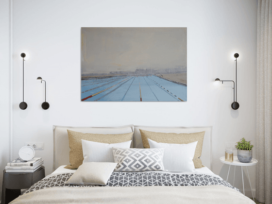 Oil painting, stretched "Pool 14" 100/70cm