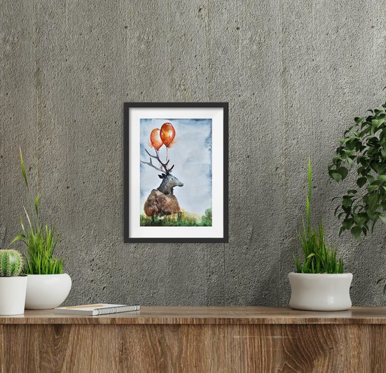 Deer With Balloons (small)