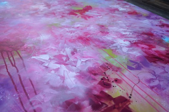 "Petals in Flight: Abstract Cherry Blossom"