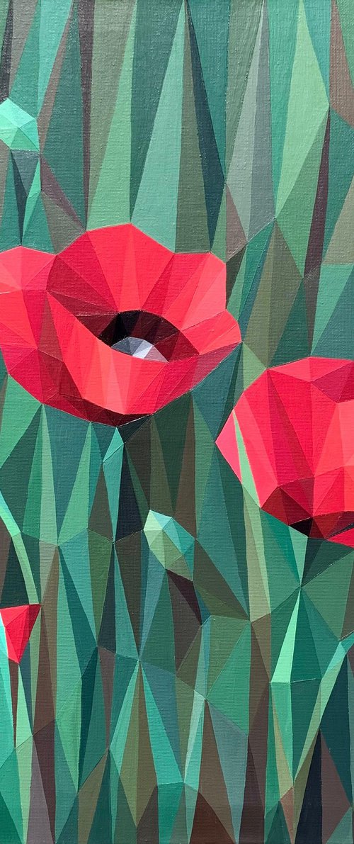 TWO RED POPPIES by Maria Tuzhilkina