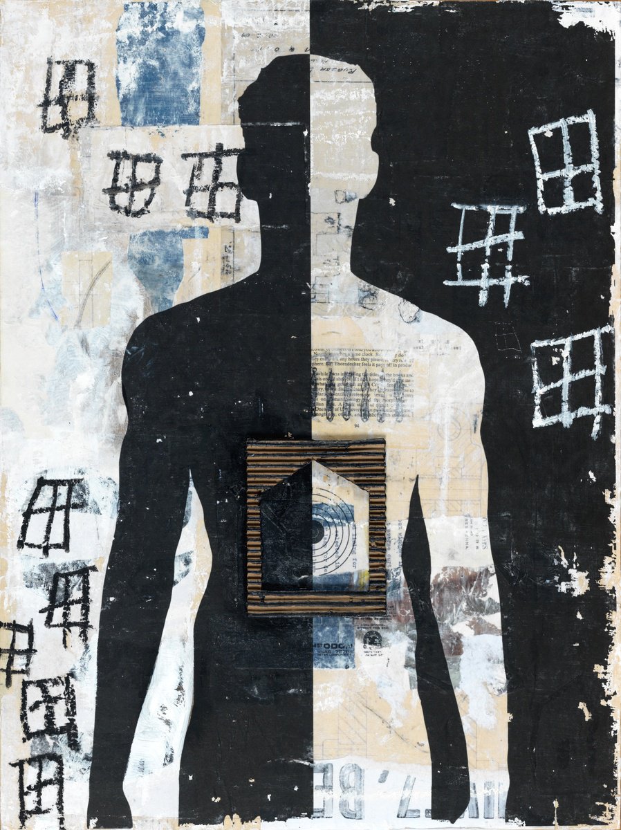 Portrait Collage By Adam Collier Noel, 18 X 24, Come Home, Original Artwork