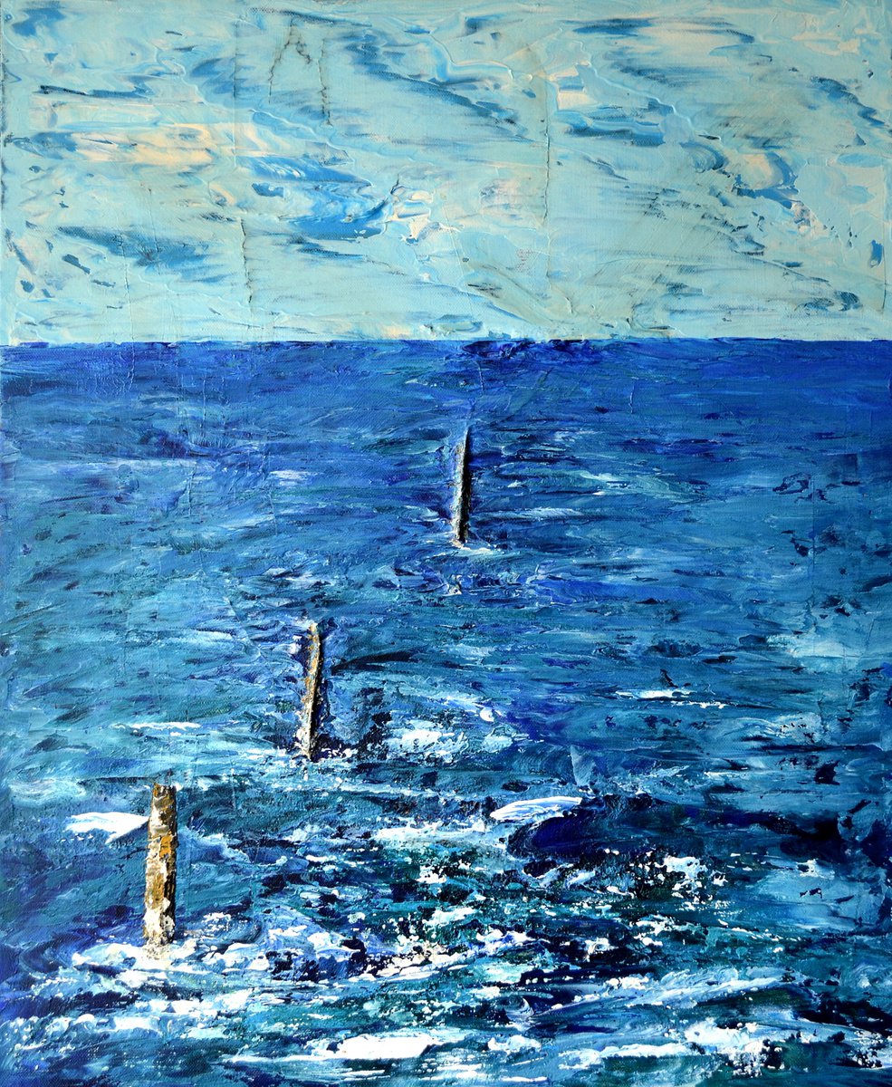 ABSOLUTE BLUE. Seascape inspired by Van Gogh. by Thierry Vobmann. Abstract .