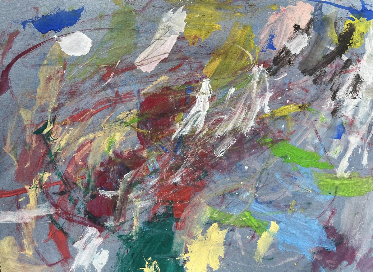 Abstract Painting By Cadiou Frederic, 17 X 13, Clementine, Original Artwork